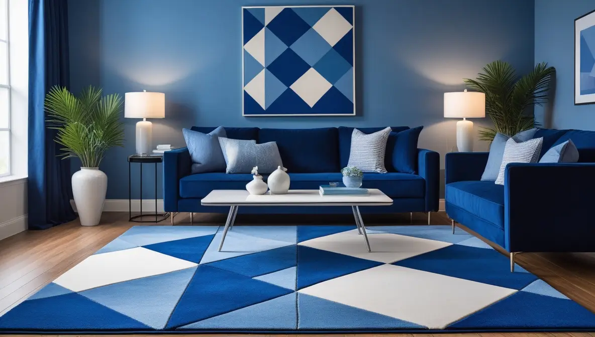 Geometric Rugs for Living Room Blues Transform Your Space Today