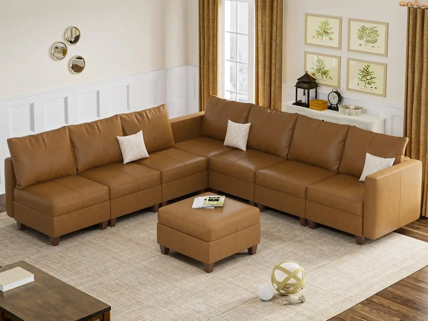 EASE MOOSE Modular Sectional Sofa with Storage Ottomans