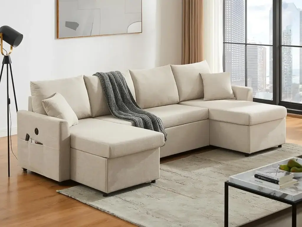 U Shaped Convertible Sleeper Sofa Bed